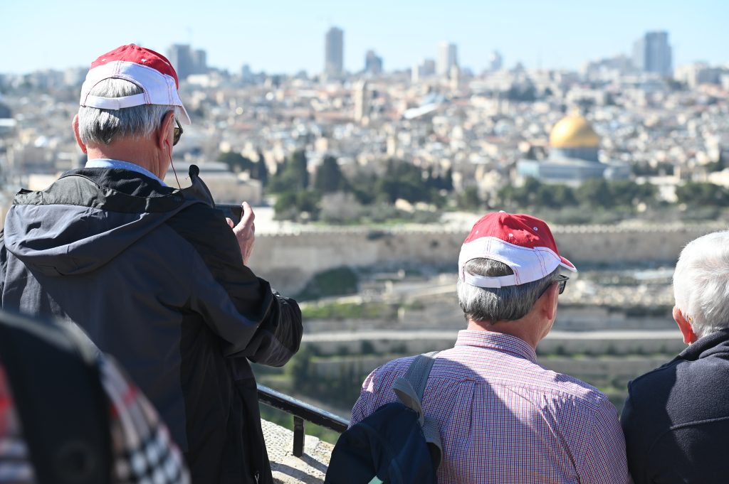 A Christian journey overlooking Jerusalem from the Mount of Olives