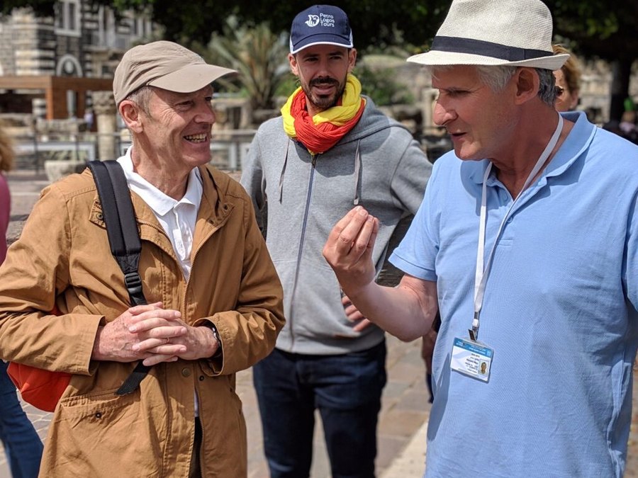 Christian Pilgrimage Services with Local Guide Petro Logos Tours local guide with Christian pilgrims